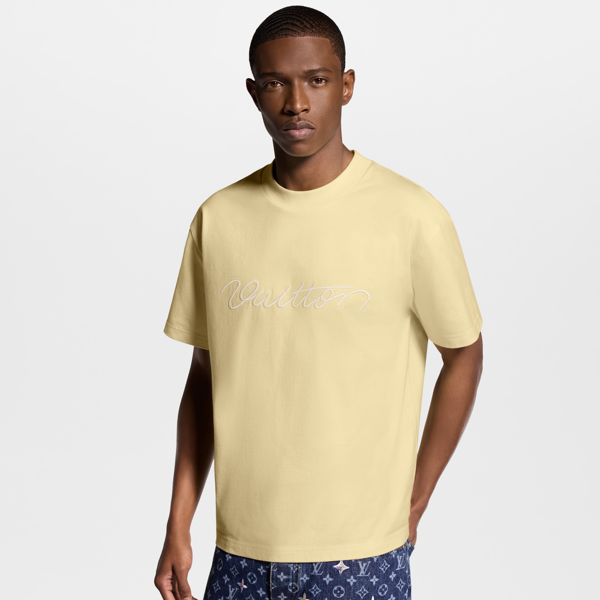 Embroidered Signature Short-Sleeved T-Shirt - New - For Men